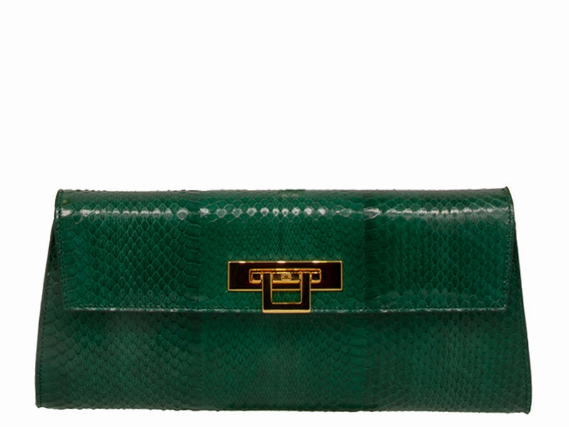 Outdoor functionality Fonteyn Clutch Snakeskin - Emerald