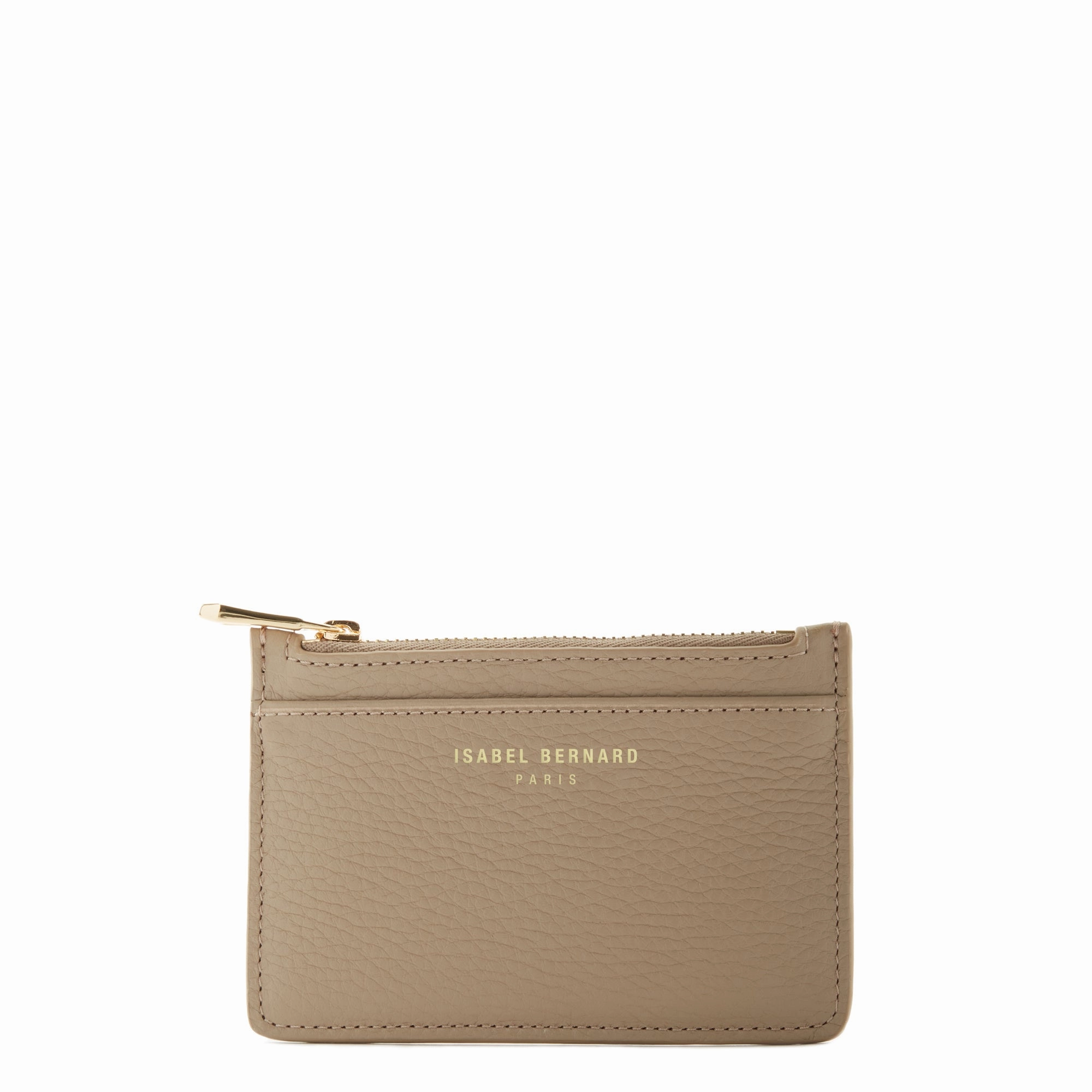 Soft Texture Honor?? Aveline taupe calfskin leather card holder
