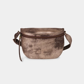 Juno Belt Bag in Metallic Leather - Cocoa Platinum practical gear Lightweight Storage