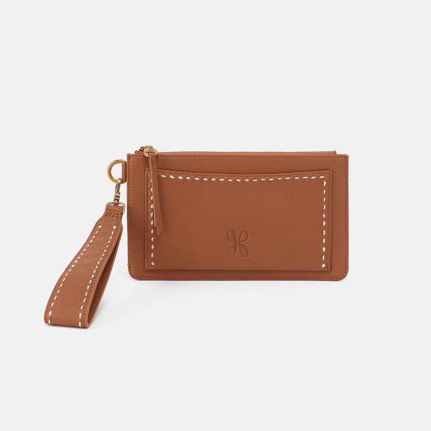 Hart Wristlet In Pebbled Leather - Warm Honey Practical Everyday