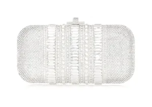 Long Slide Gems Silver Winter Look Structured designer bag