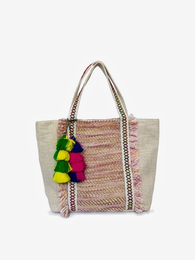 Contemporary Fashion Love Fringed Cotton Tote