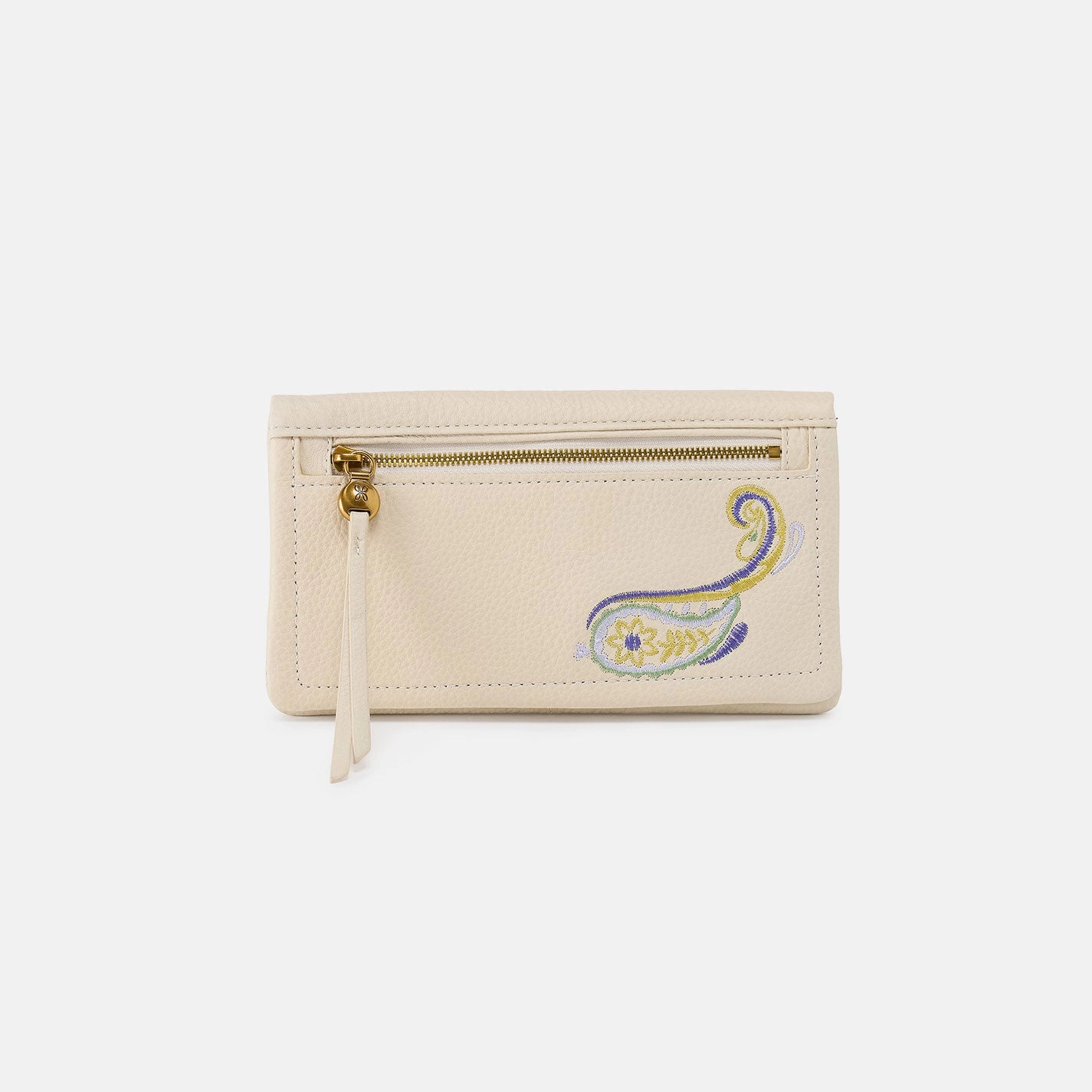 Lumen Continental Wallet In Pebbled Leather - Embroidered Birch Urban Functionality