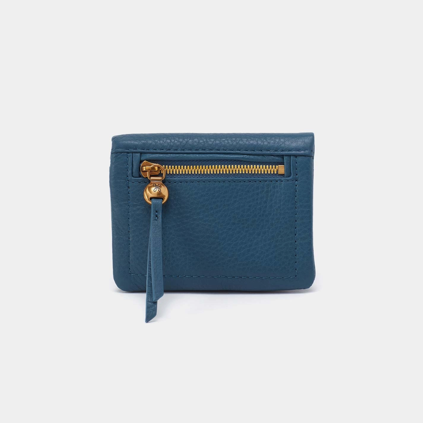 Classic Functionality Street Functionality Lumen Mini Wallet in Pebbled Leather - Peacock Feather