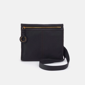 Compact Fashion Design Austin Medium Crossbody in Pebbled Leather - Black