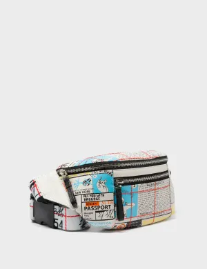 casual outing Stylish Shape Harold Fanny Pack Cream Leather - Kind Type Design