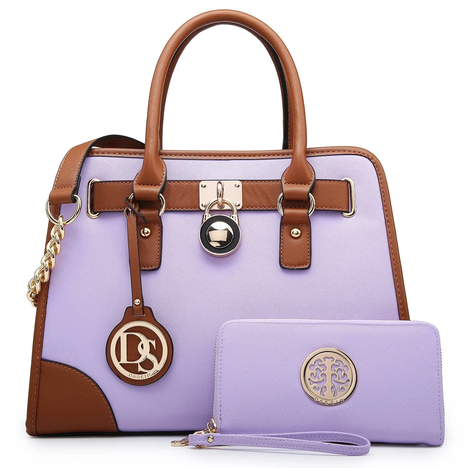 Formal Event Two-Tone Handbag with Matching Wallet