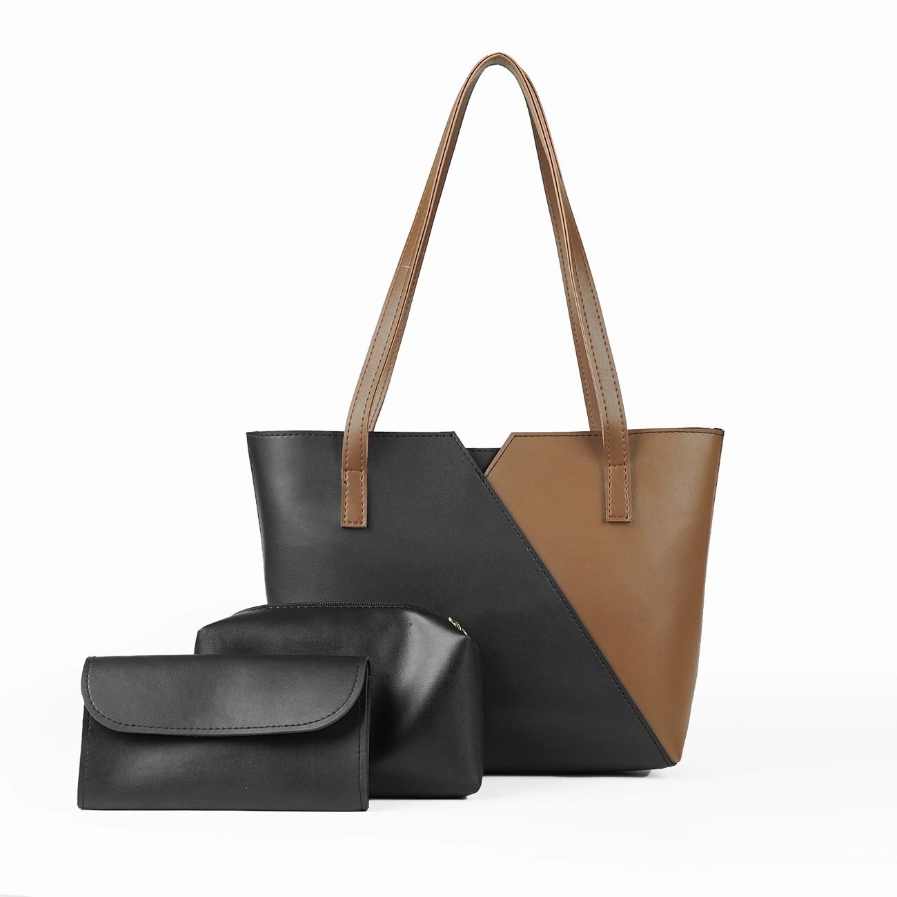 Criss Cross Bag set of 3 Black & brown All-in-one card case