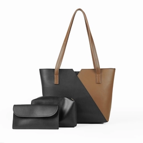 Criss Cross Bag set of 3 Black & brown All-in-one card case