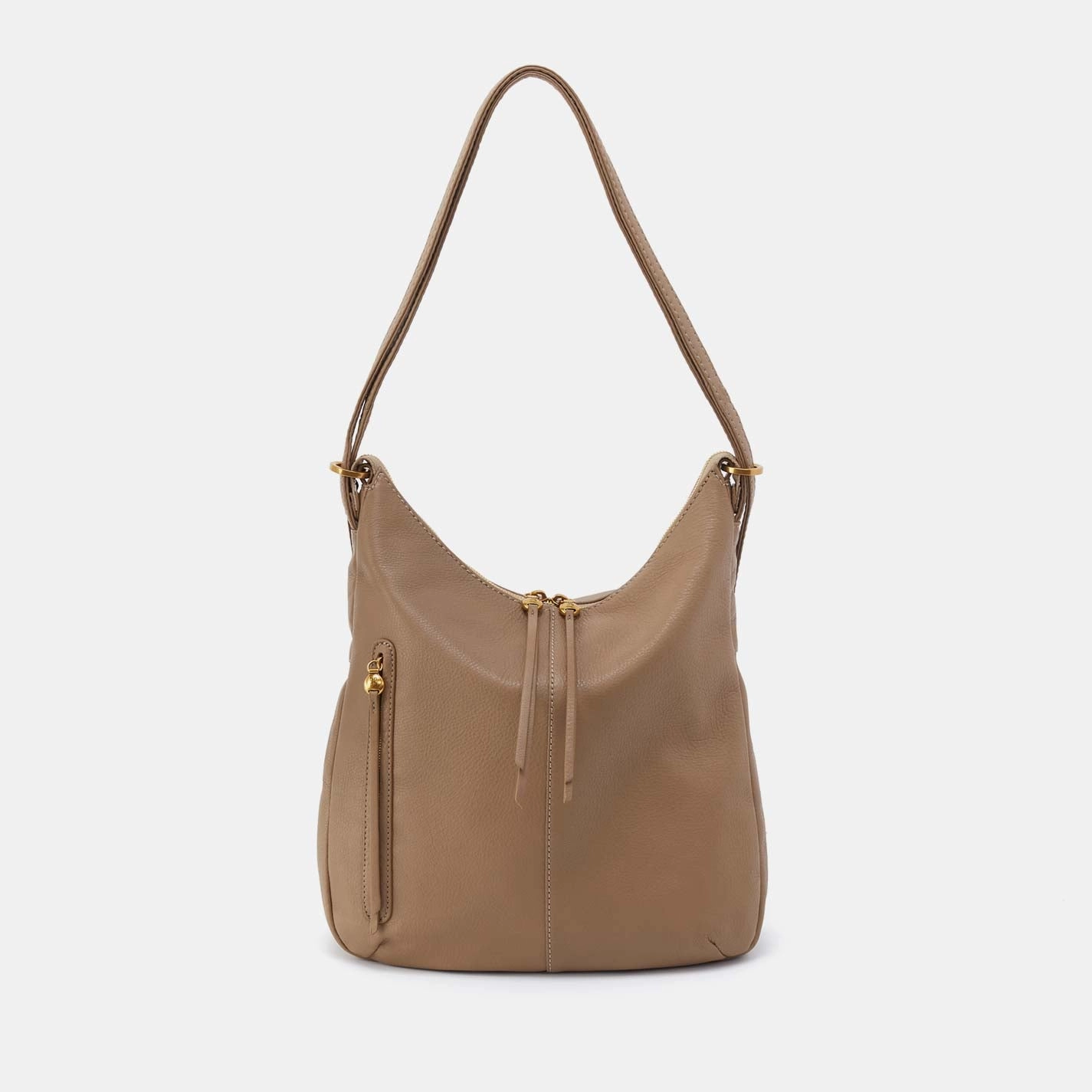 Merrin Convertible Backpack in Pebbled Leather - Cedar Sagebrush Practical Journey