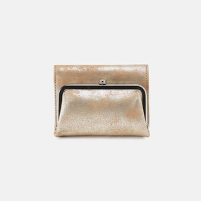 Robin Compact Wallet In Metallic Leather - Saddle Stardust Practical Use