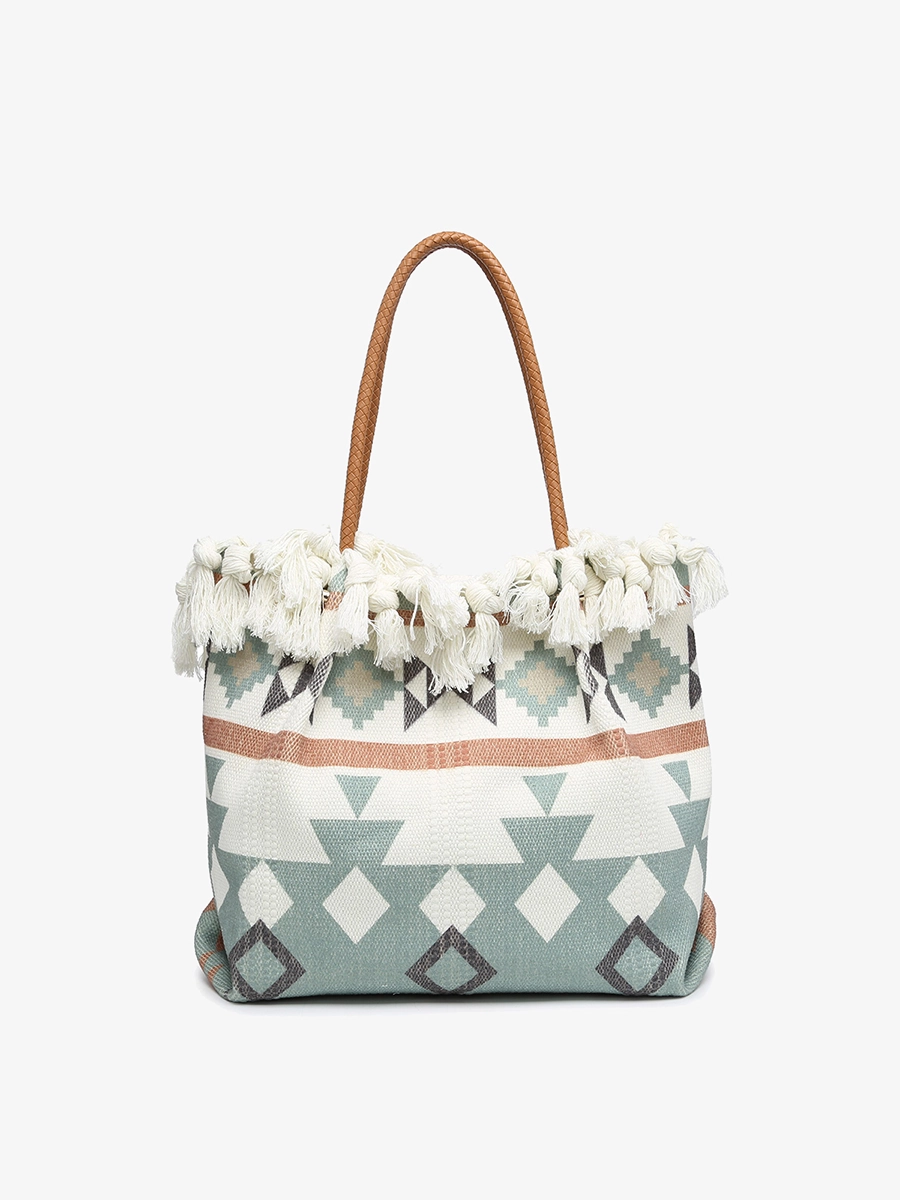 Madison Aztec Tote Velvet Finish Luxury Statement