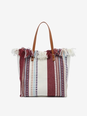 Contemporary Detailing Madison Striped Tote