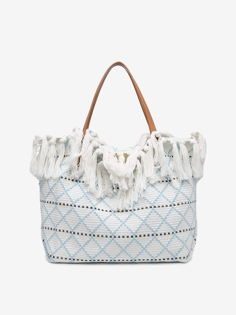 Lace Overlay Compact Size Madison Woven Tote