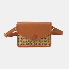 Margot Belt Bag In Pebbled Leather - Burnished Caramel Caning Versatile Storage Compact Storage