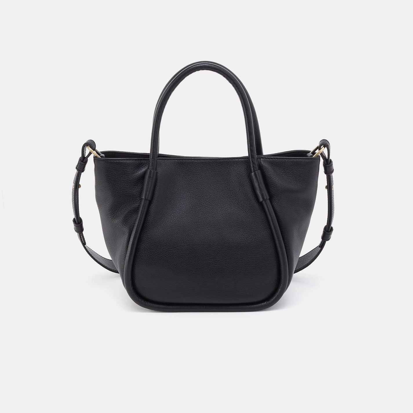 Glossy surface Margot Satchel In Pebbled Leather - Black