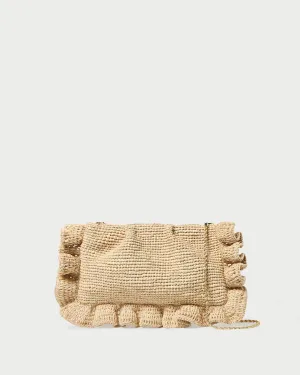 Balanced Line Mavis Natural Raffia Ruffle Clutch