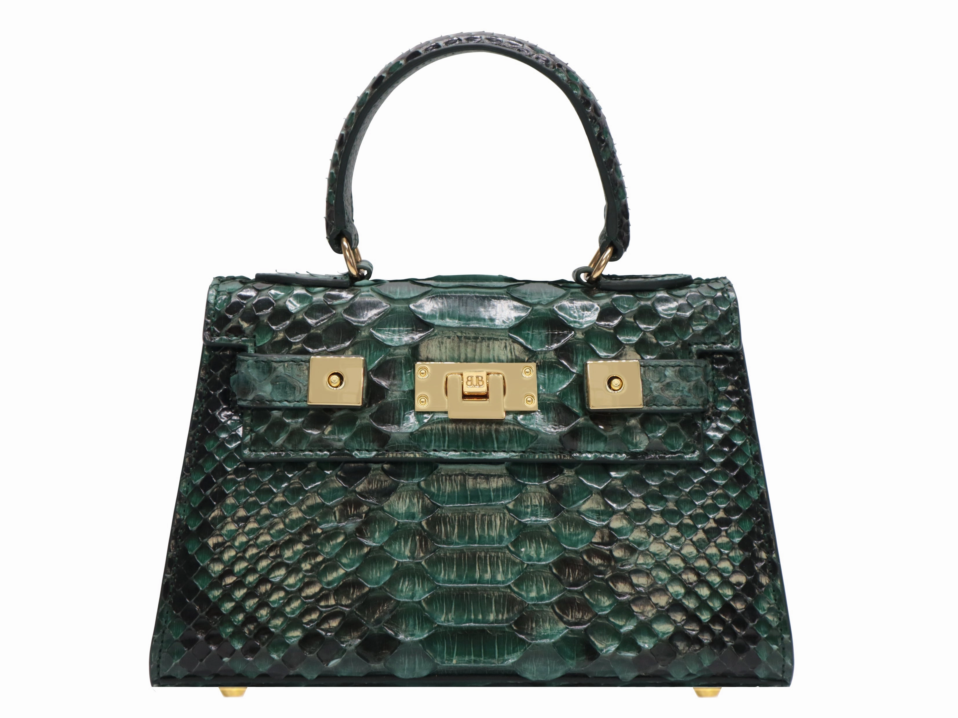 Maya Mignon Pythonskin Handbag - Dark Green Modern Companion