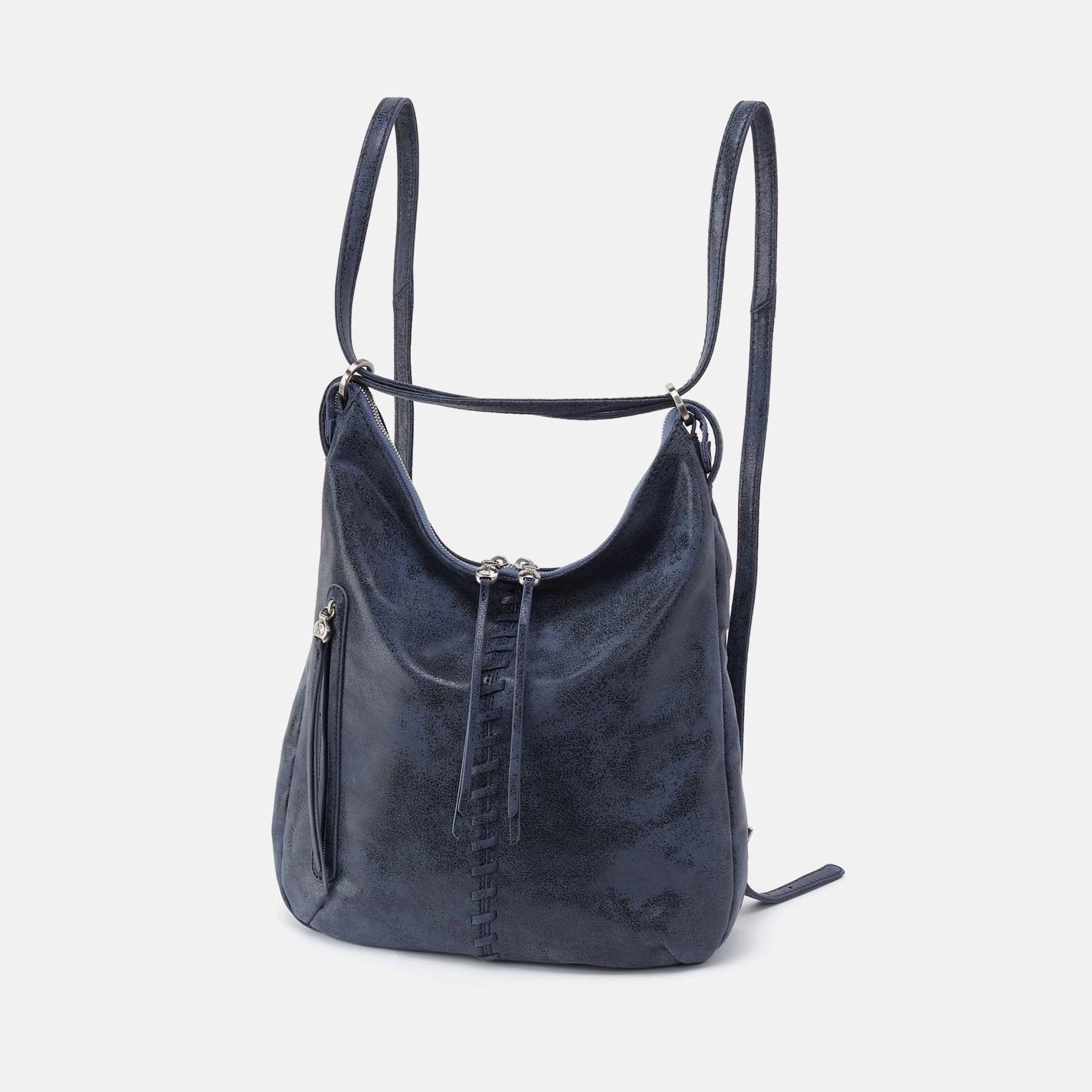 Merrin Convertible Backpack in Buffed Leather - Indigo Sky Lightweight Everyday