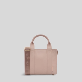 Compact Storage Space Micro Structured Tote Bag in signature coated canvas -- Milk Tea