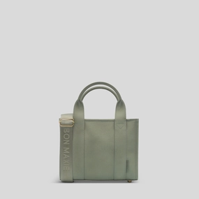 Classic Street Fashion Micro Structured Tote Bag in signature coated canvas -- Sage