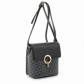 Miki Geometric Monogrammed Crossbody Everyday Functionality