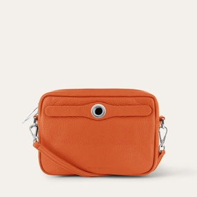 Chic Accessory Millie Crossbody | Tangerine with Silver hardware