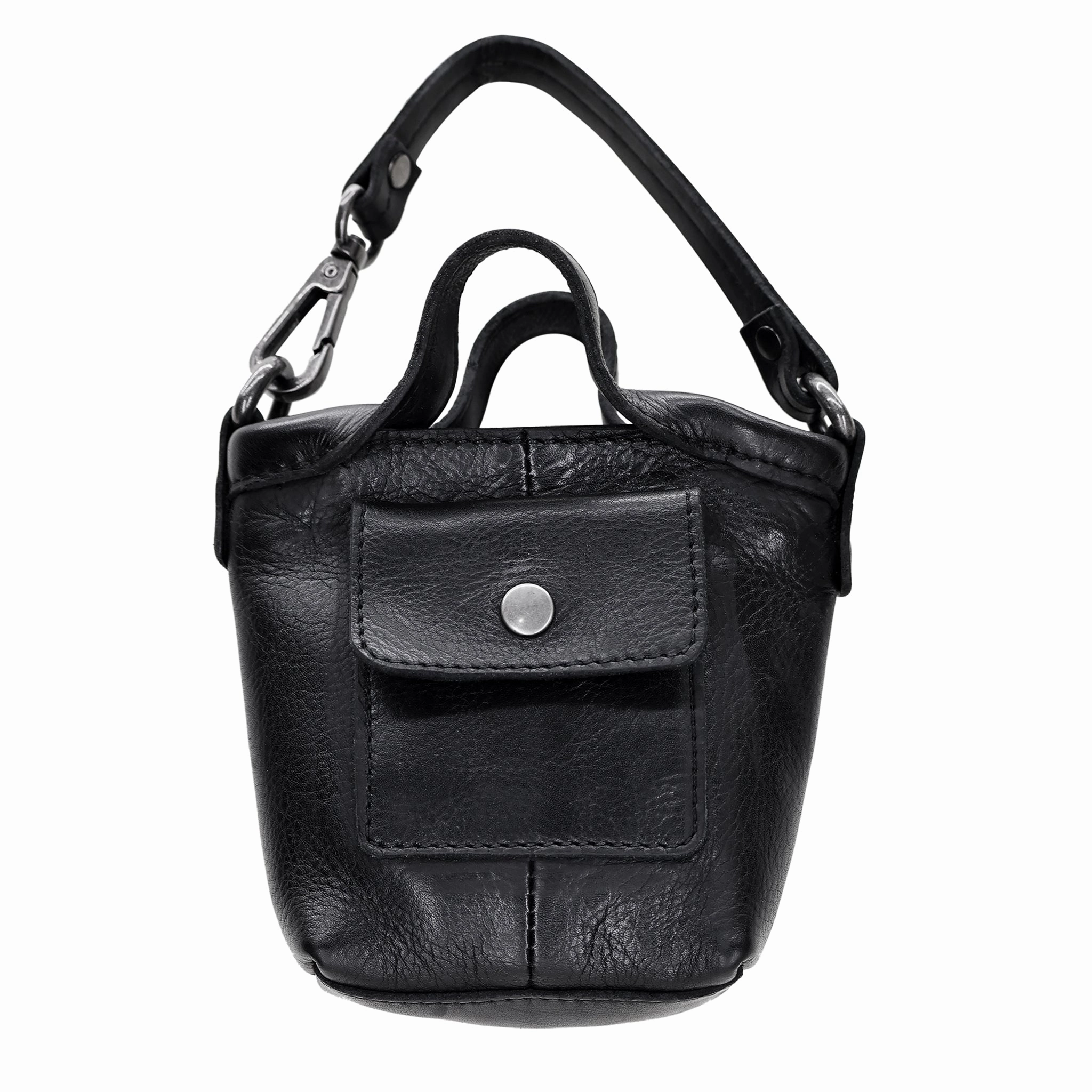 Mini Bianca Leather Bag Charm Modern Functionality Versatile Accessory