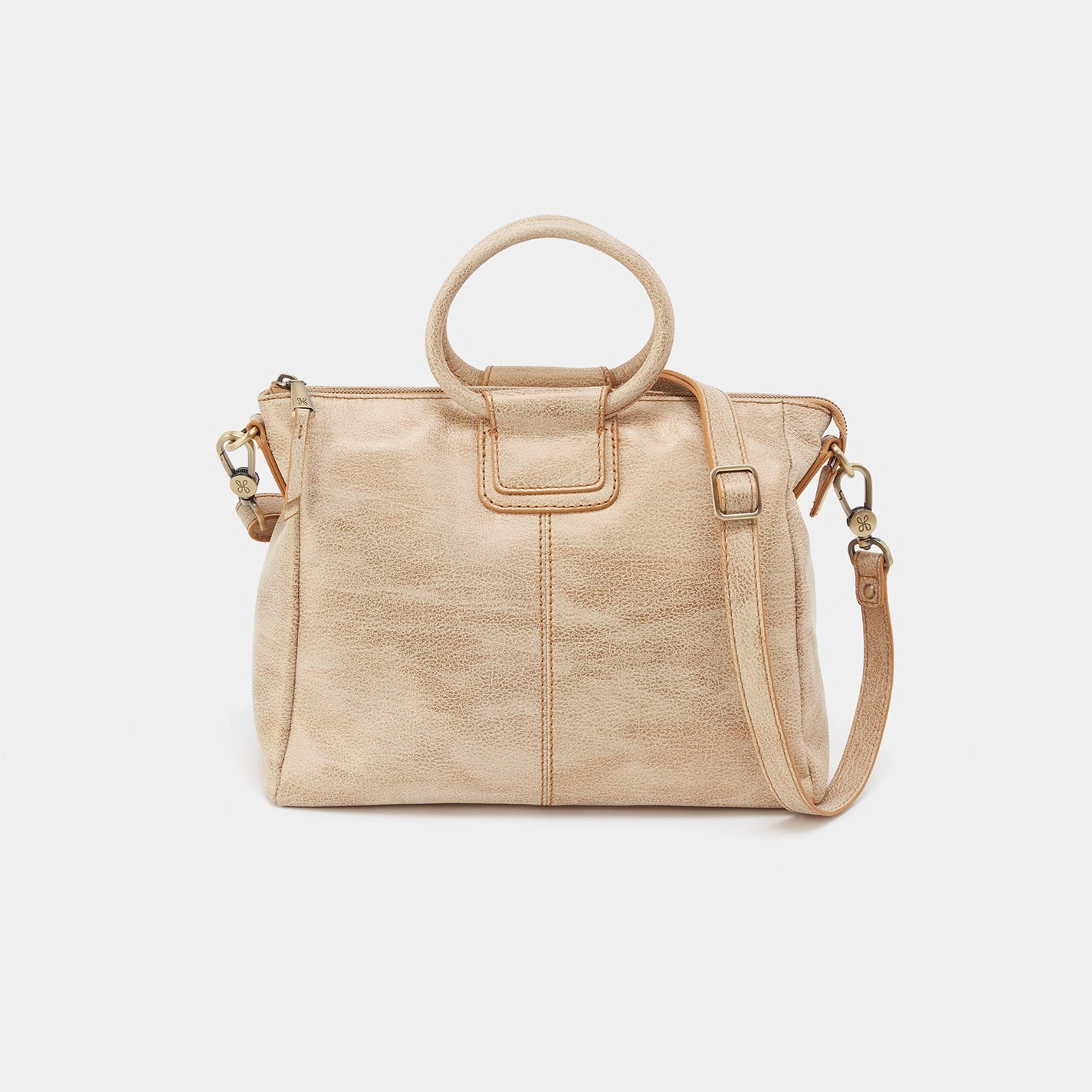 Sheila Medium Satchel in Metallic Leather - Gold Leaf Outdoor functionality