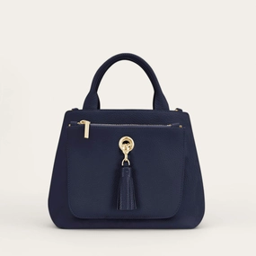 Casual Journey Weekend Companion Mini D Tote | Navy with Gold hardware