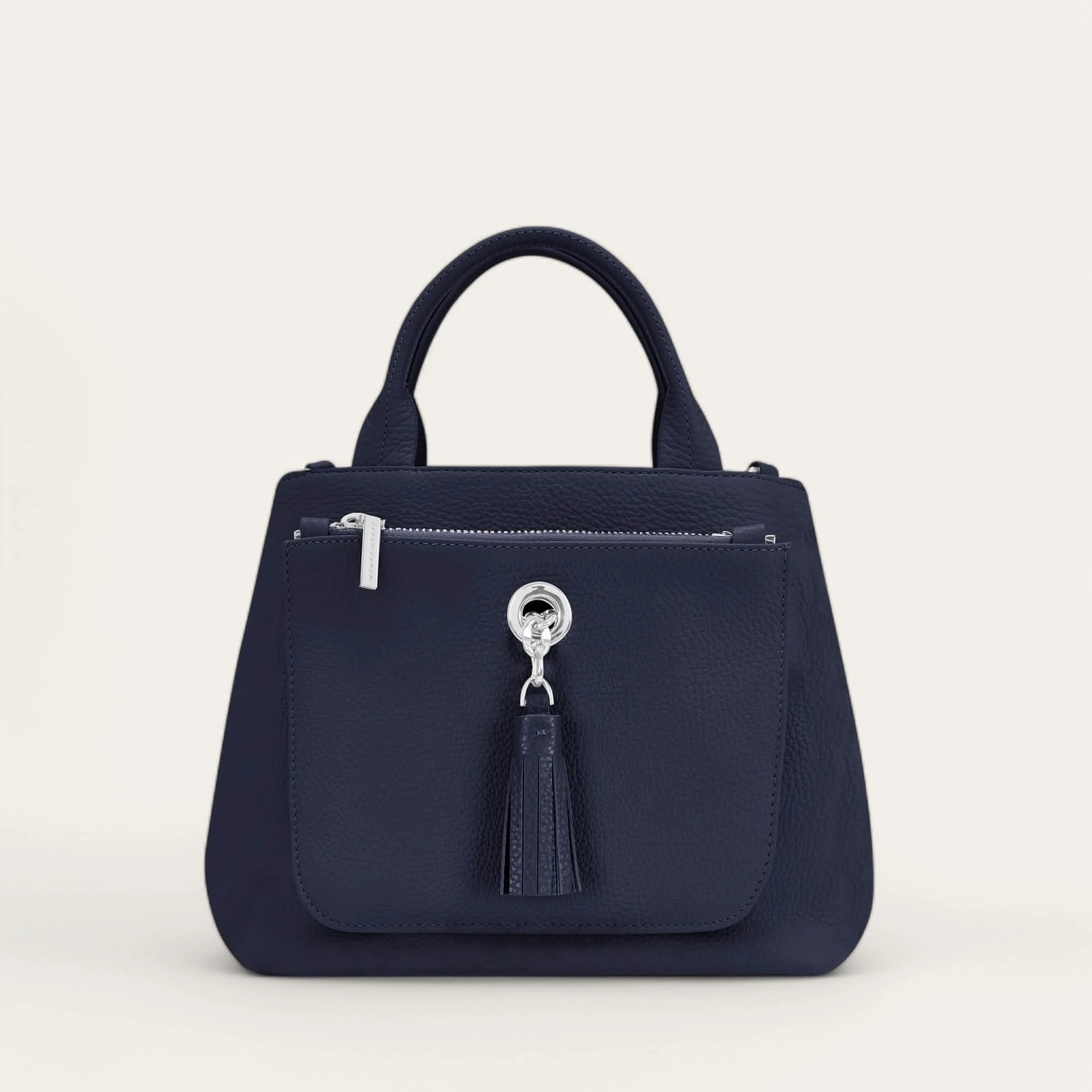 Flexible Organizer Functional Form Mini D Tote | Navy with Silver hardware