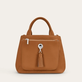 Mini D Tote | Tan with Silver hardware Minimal Carry
