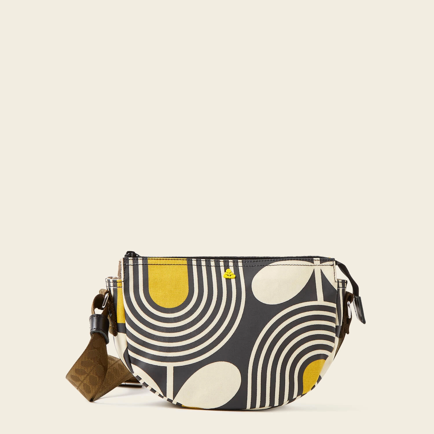 Mini Rounder Crossbody - Giant Striped Tulip Noir Daily Commute