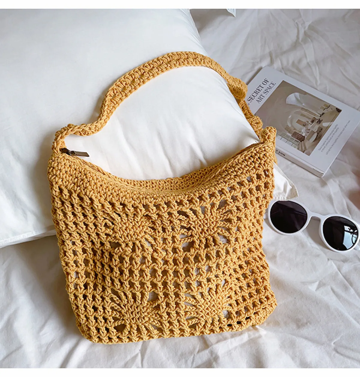 Elena Handbags Handmade Crochet Crossbody Handbags Simple Journey Functional Gear