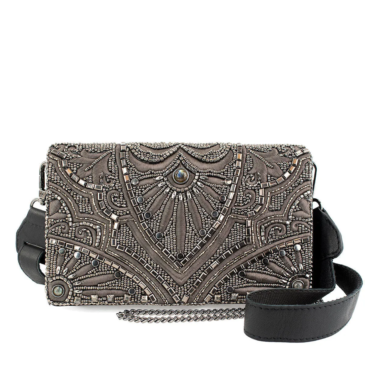 Structured Base Precious Metal Waist/Crossbody Bag