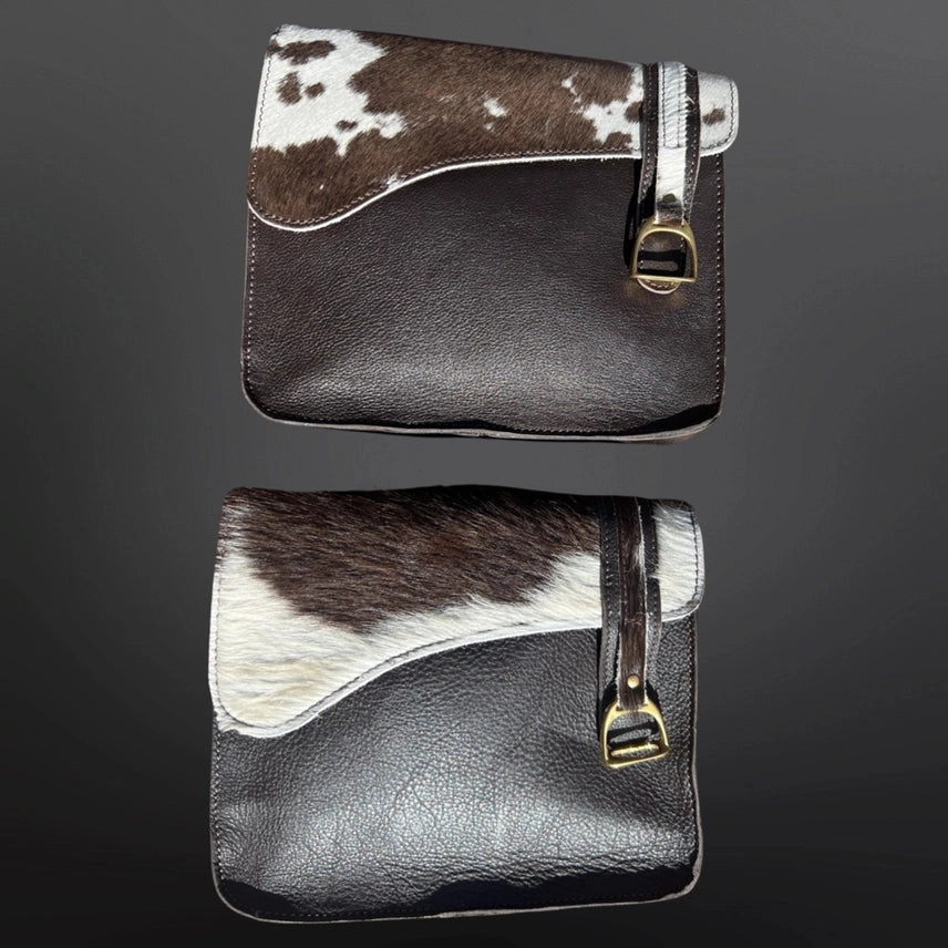 Equestrian English Leather Saddle Black Crossbody Clutch Minimalist Comfort Minimalist Appeal