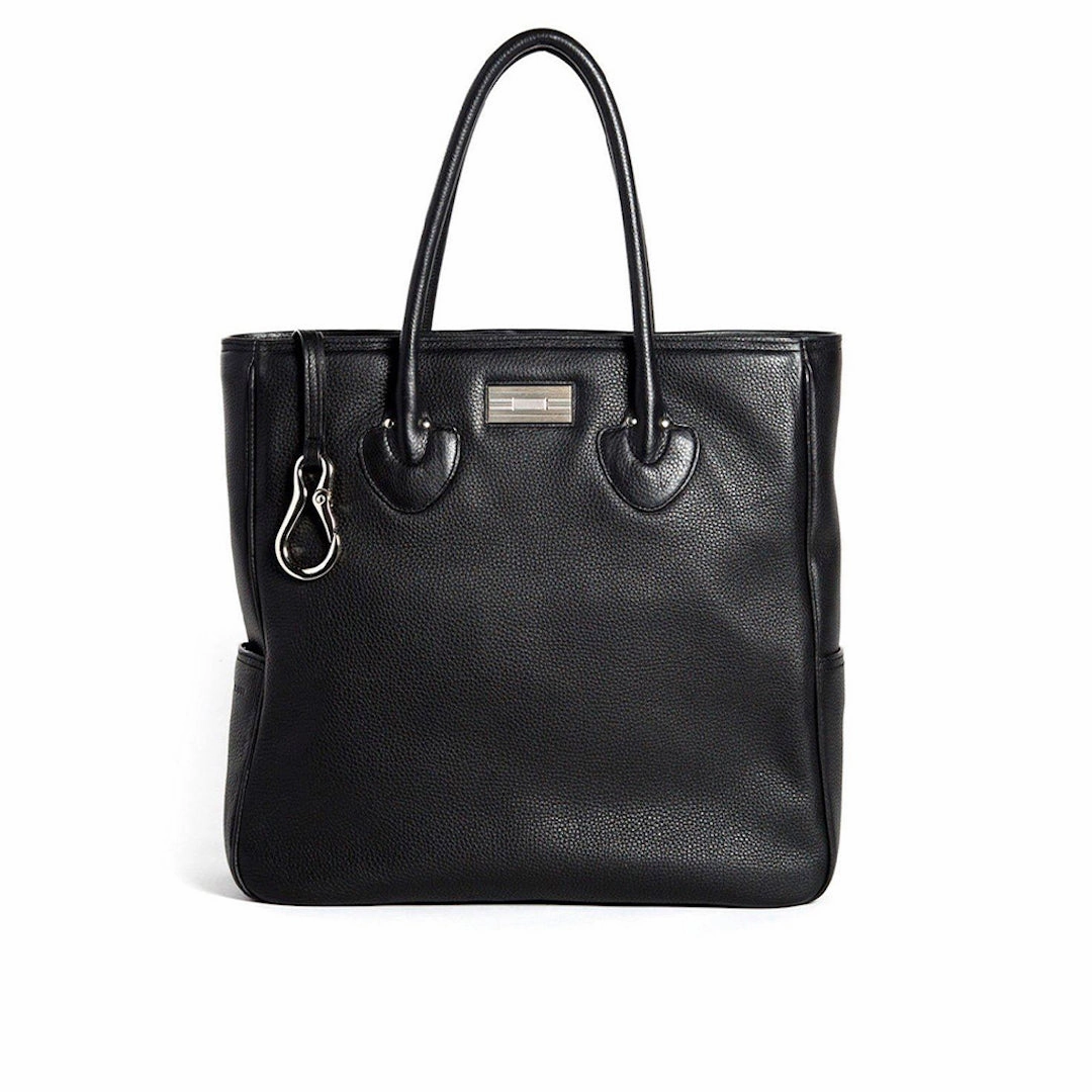 Essex Travel Tote, Black Leather Modern Travel Classic Utility
