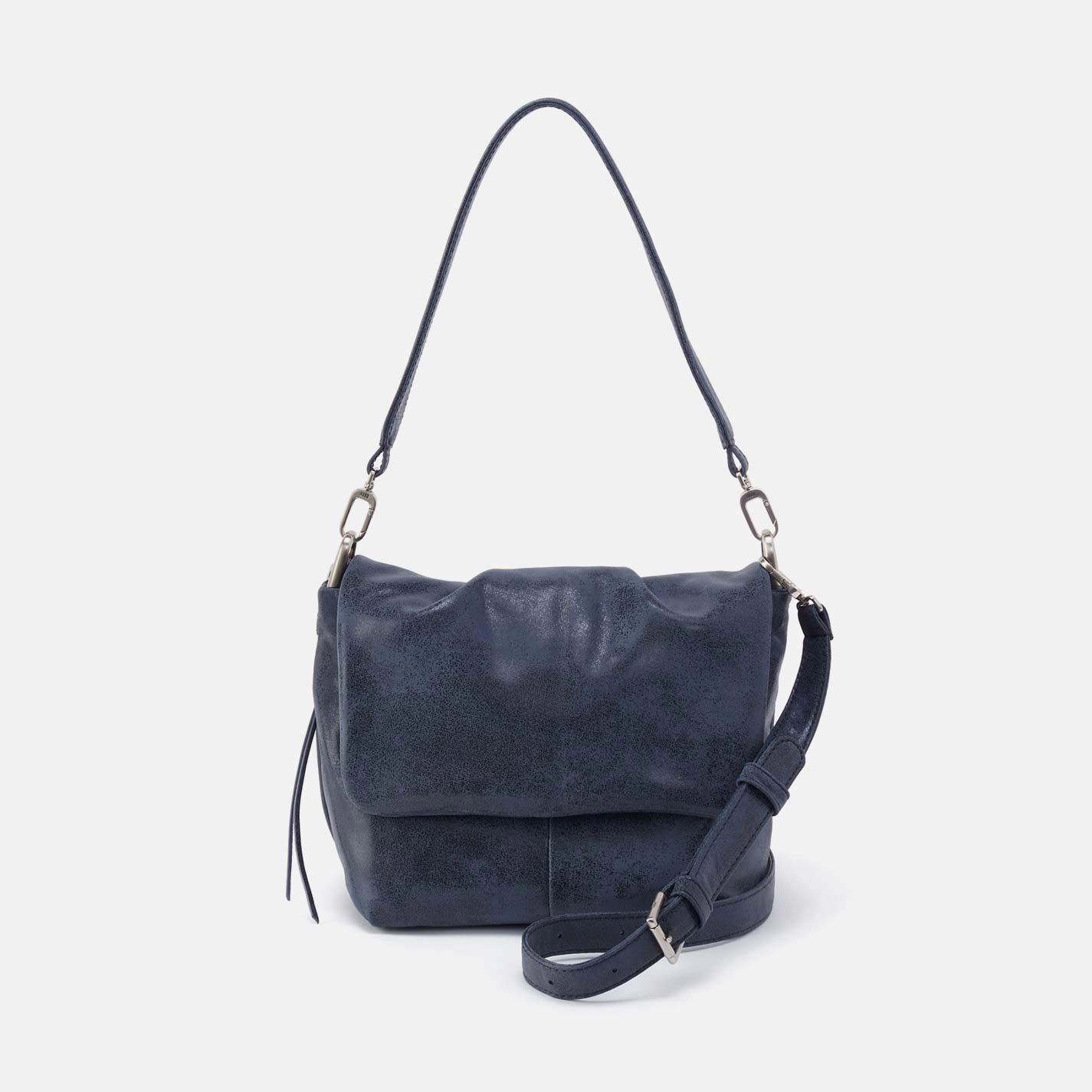 Compact Utility Harley Convertible Shoulder Bag in Buffed Leather - Indigo Sky