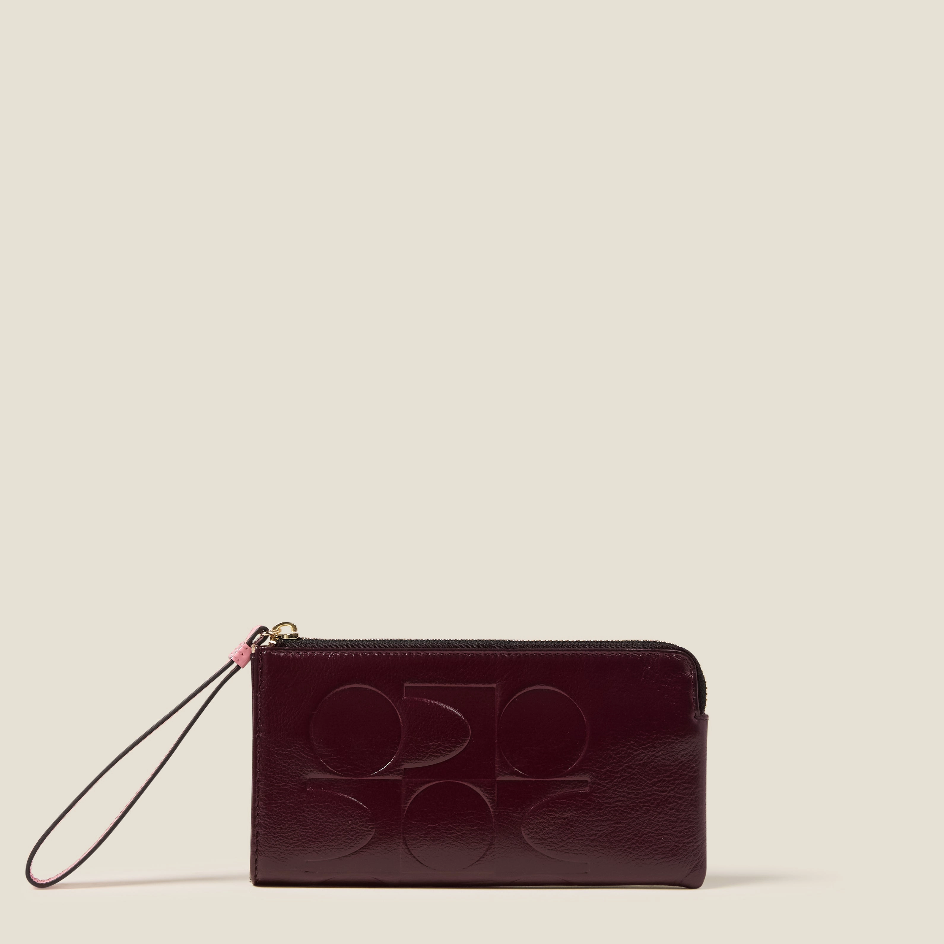 Hold On Leather Wristlet - OK Colourblock Burgundy Refined Simplicity