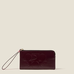 Hold On Leather Wristlet - OK Colourblock Burgundy Refined Simplicity