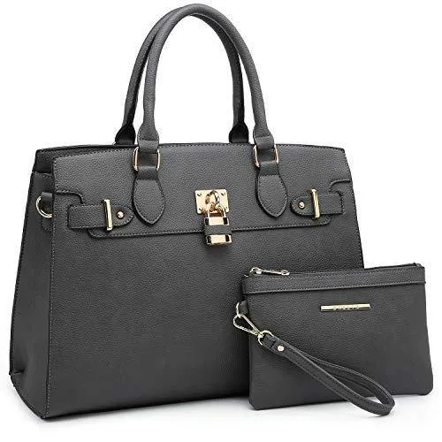 Classic Padlock Handbag with Matching Wallet Chic Companion Trendy Office