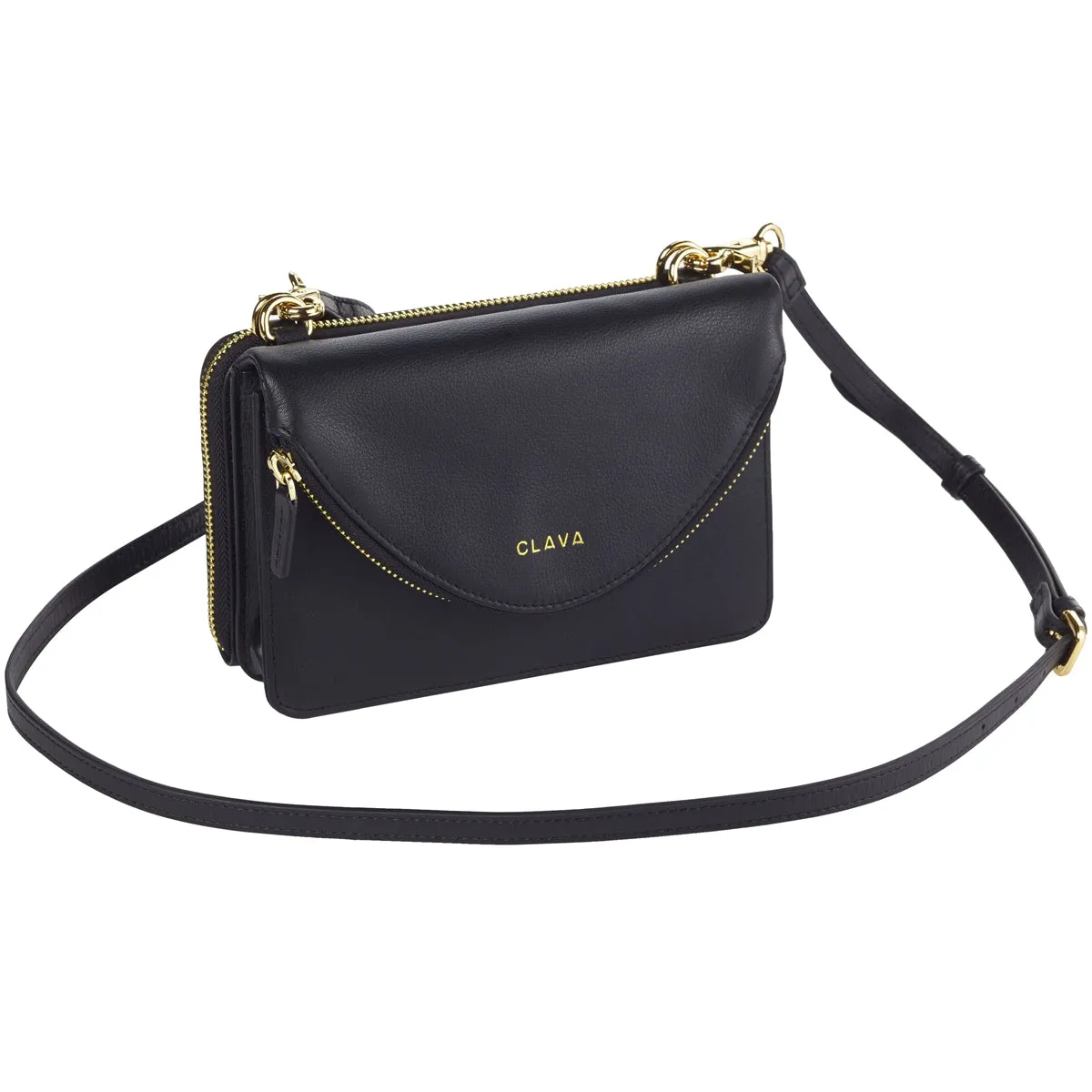 Stylish Edge Modern Leather Convertible Clutch Crossbody
