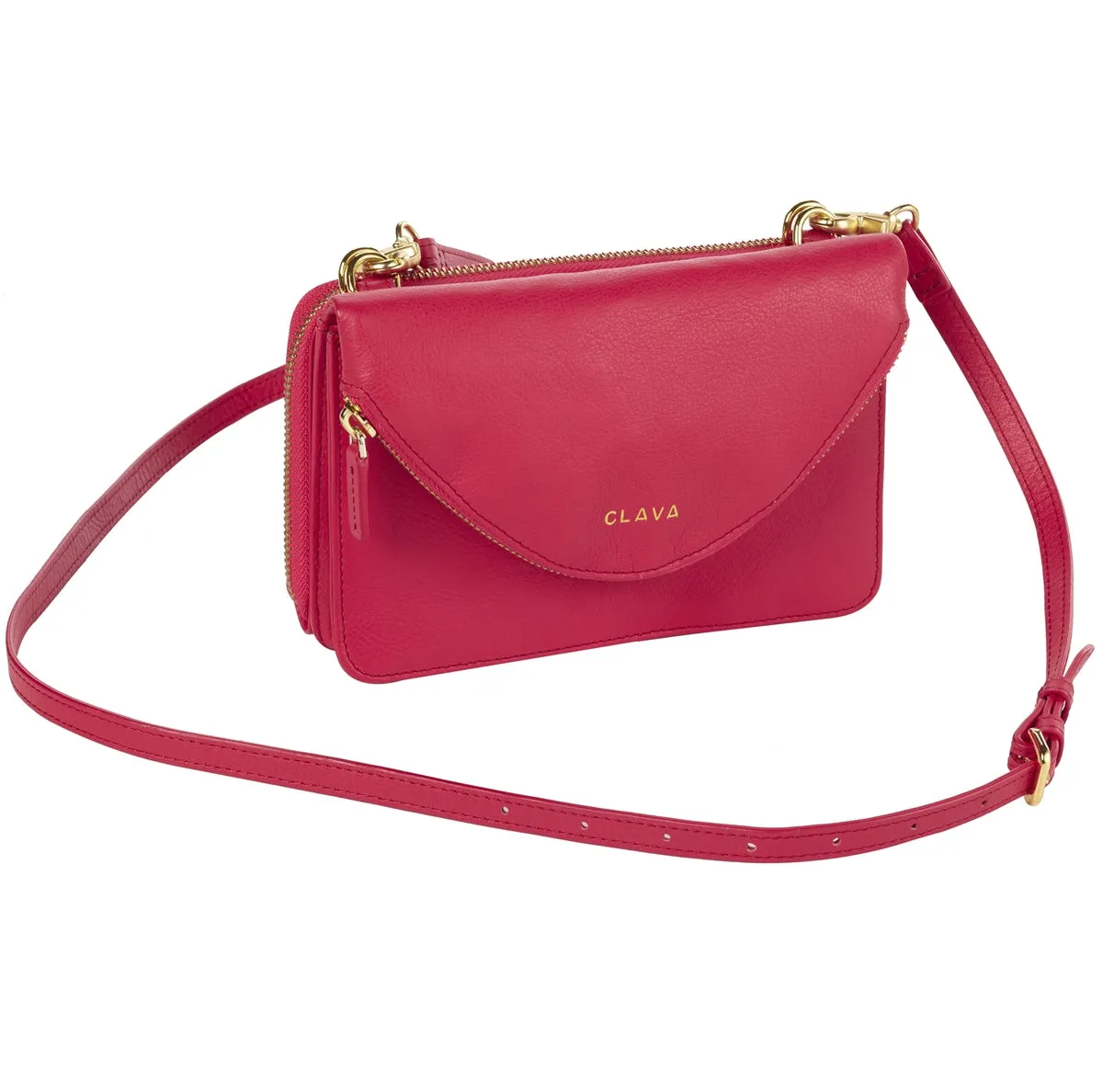 Compact Versatility Modern Leather Convertible Clutch Crossbody