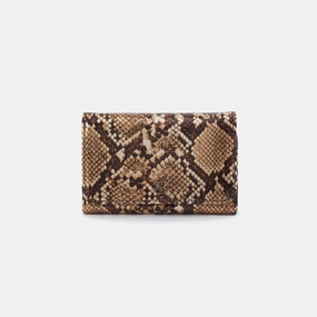 Jill Trifold Wallet in Printed Leather - Golden Snake High-quality organizer pouch Chic Appearance