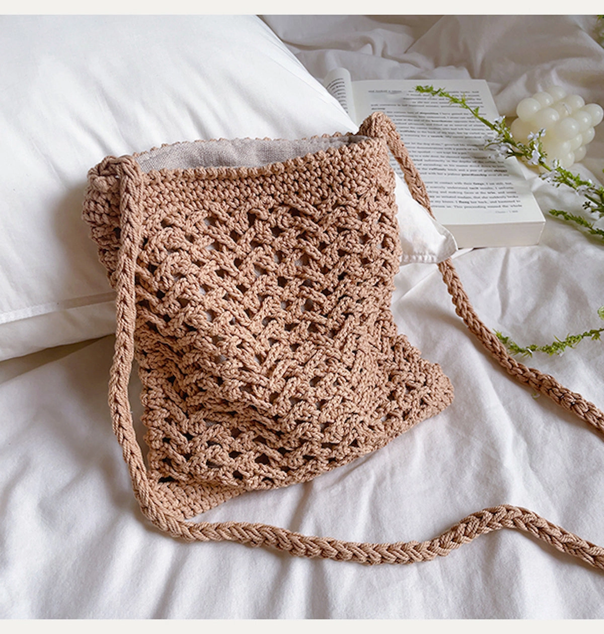 Elena Handbags Handmade Crochet Crossbody Purse Daily Lifestyle