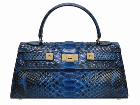 Comfort Everyday Outdoor Lifestyle Maya East West Pythonskin Handbag - Cobalt