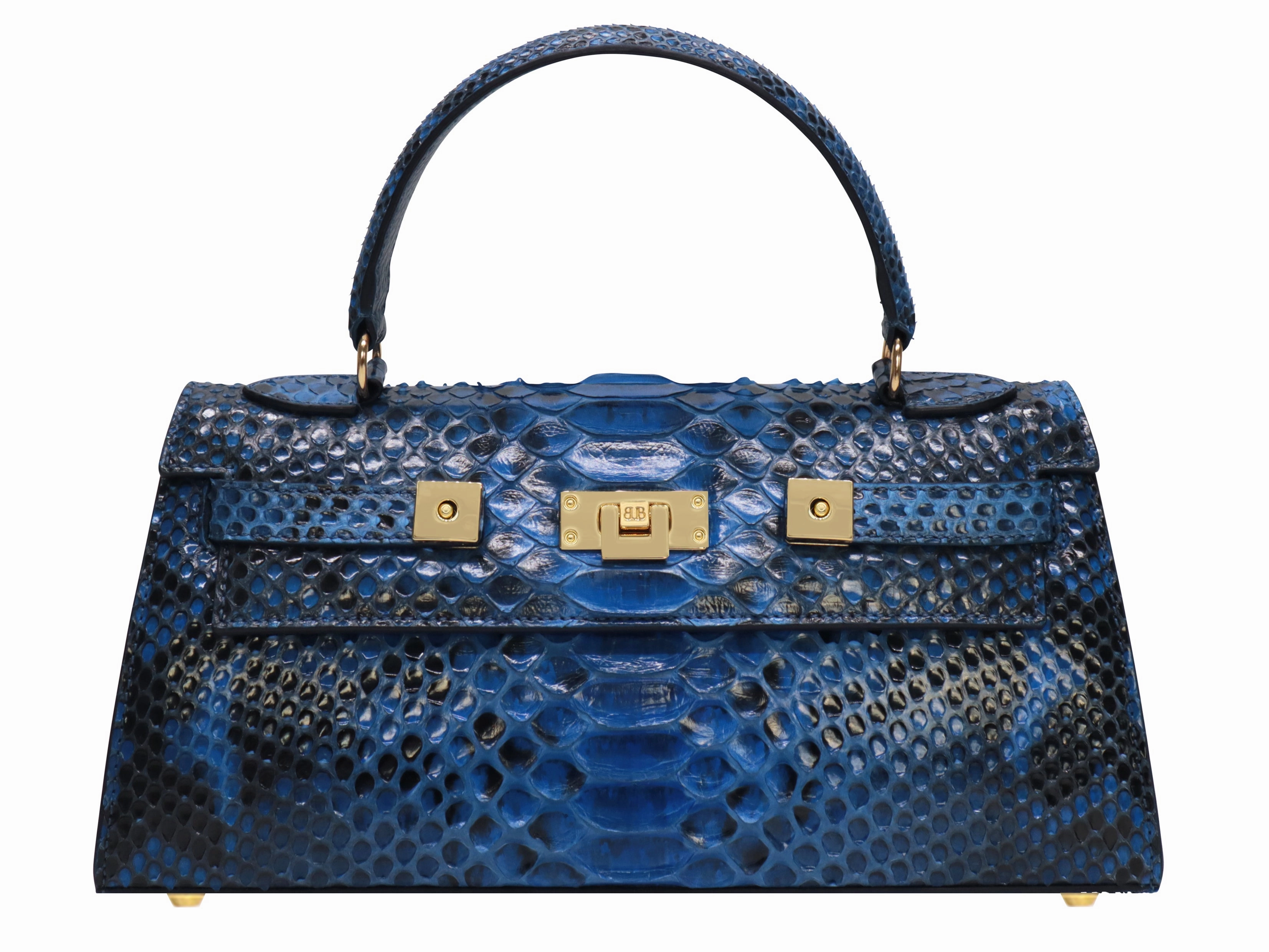 Comfort Everyday Outdoor Lifestyle Maya East West Pythonskin Handbag - Cobalt