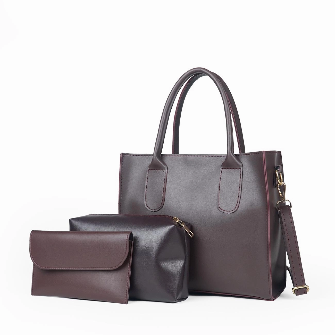 catchy bag set of 3 maroon Minimal Functionality