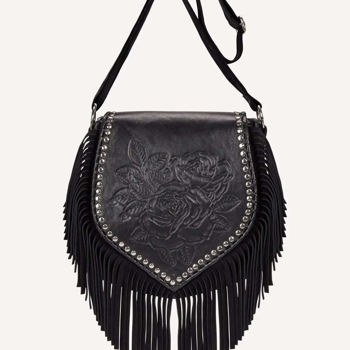 Akaroa Rose Fringed Leather Shoulder Bag | Handcrafted Luxury Comfort Smart Carry