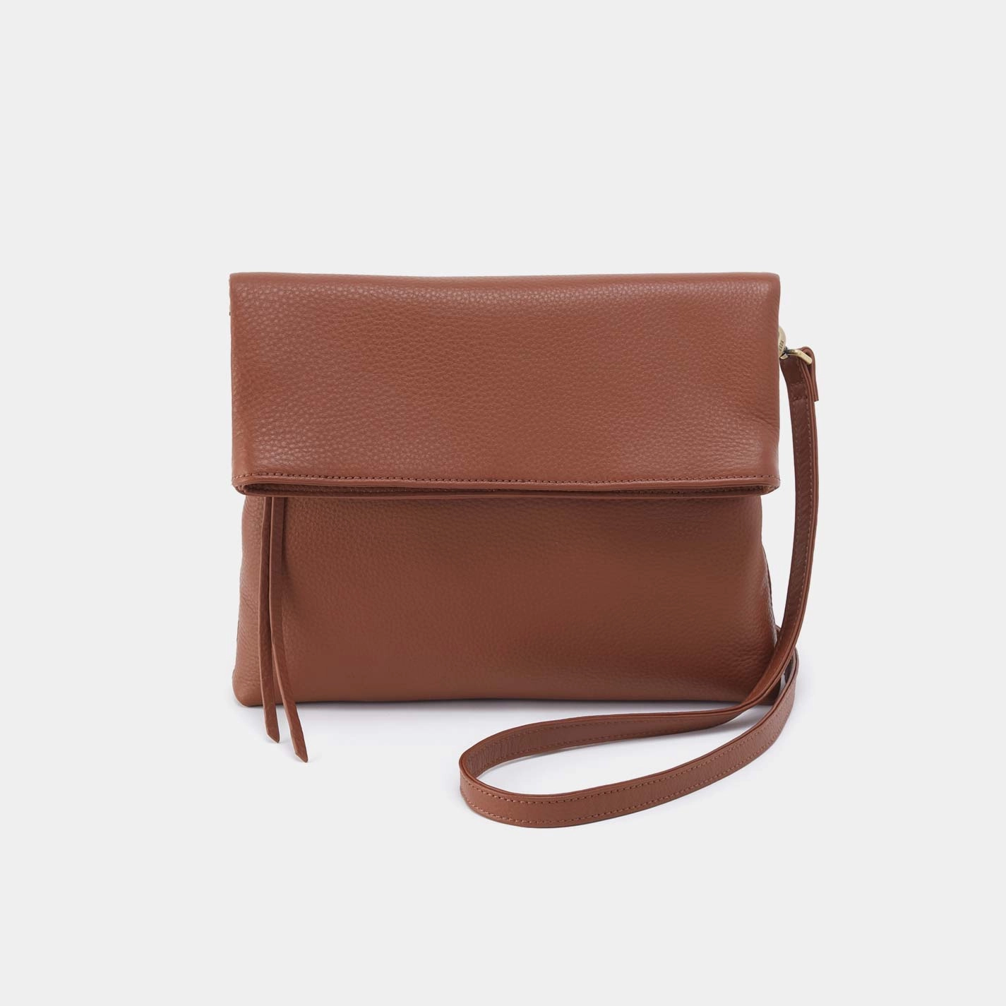 Lightweight Travel Casual Journey Draft Crossbody in Pebbled Leather - Bridle Brown